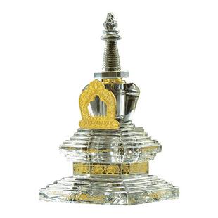 水晶舍利塔佛前舍利塔嘎乌盒佛塔摆件菩提塔噶当塔宝瓶桌面摆件