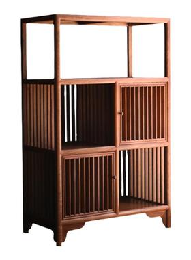 天纵缅甸花梨直棱茶水柜