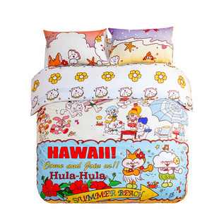 【富山商店x奥莉蛙】夏威夷海滩复古昭和纯棉床单款宿舍四件套