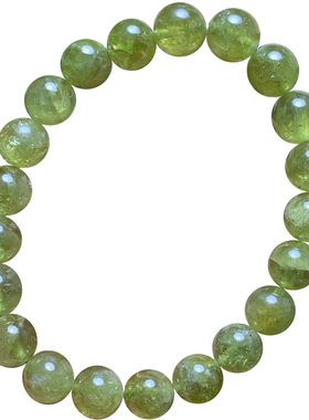 天然大颗粒沙佛莱绿石榴石手链女