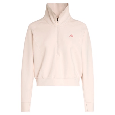 adidas阿迪达斯卫衣26春半开襟女防静电运动休闲套头衫 KH0206