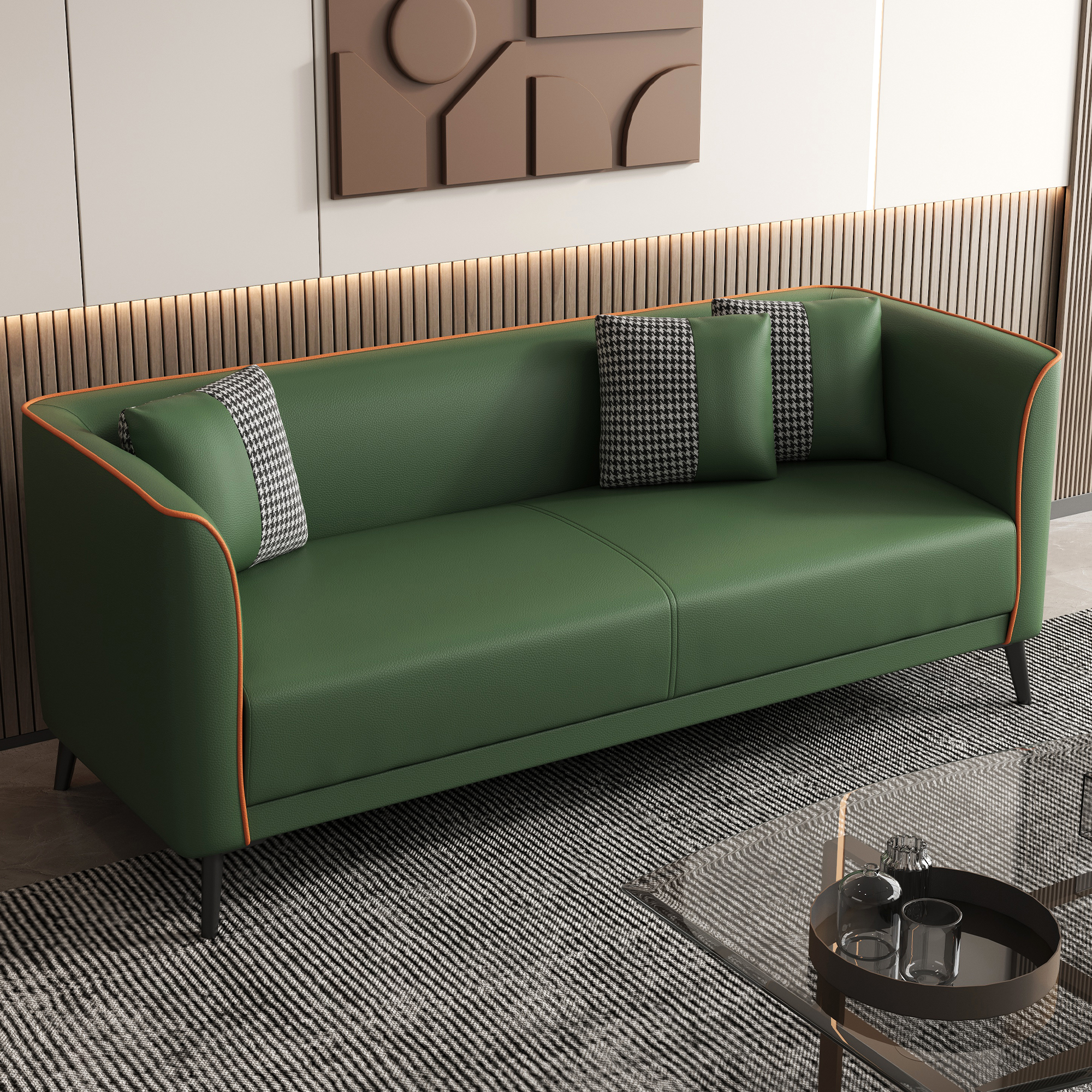 办公室酒店休息区接待小户型沙发双三人简约客厅公寓出租房小沙发