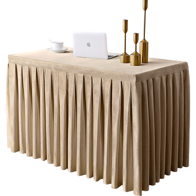 加厚会议桌桌布绒布长条桌商务