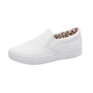 2026秋冬季皮面一脚蹬小白鞋女乐福鞋韩版女平底休闲板鞋护士孕妇