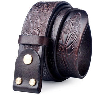 皮带条无头真皮男士腰带头层牛皮无夹层裤带身板扣不带头3.8cm宽