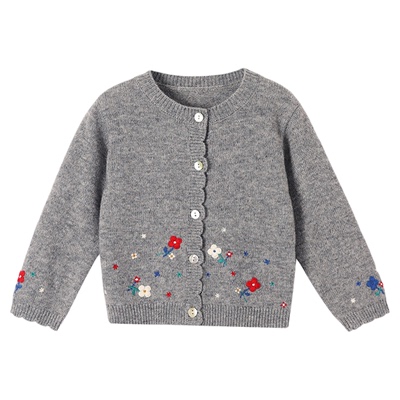 允儿妈女童绵羊毛针织开衫毛衣