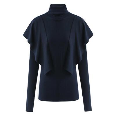 COCOBELLA荷叶边假两件针织衫