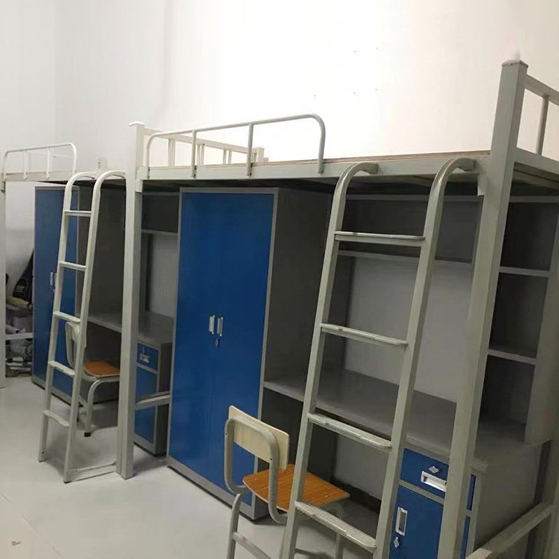 宿舍加厚铁床大学生上床下铁床单人床桌上下组合厂家公寓床供应铺