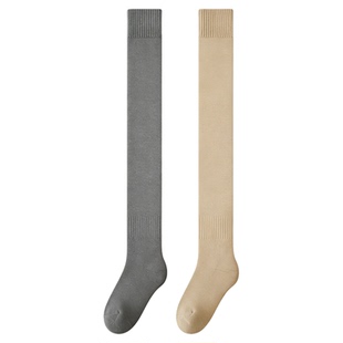 加长过膝长筒袜女羊绒护膝袜套秋冬季加绒加厚保暖防掉不勒腿袜子