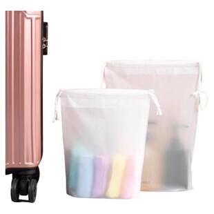 便携式防水旅行收纳袋包鞋子衣服抽绳束口小袋子布袋透明内衣物