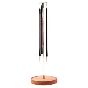 六品堂随缘毛笔架笔挂新中式多功能简约文房四宝桌面收纳置物架学生书法专用收纳架创意摆件花梨木毛笔挂架