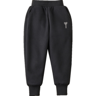 儿童加绒加厚裤子冬季运动裤特厚女童保暖裤男童棉裤厚绒长裤卫裤