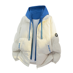 NASA STUSY美式2025冬季加厚保暖假两件棉衣男款棉袄羽绒棉服外套