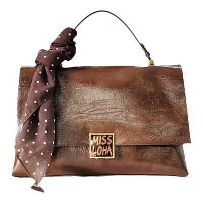 乐花惜时品牌女包大容量油蜡软皮邮差包时尚百搭洋气手提斜挎包潮