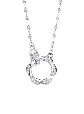 猫蛰S925纯银莫比乌斯相扣项链