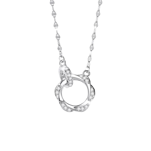 猫蛰S925纯银莫比乌斯环相扣项链高级感轻奢超闪精致圆环女锁骨链