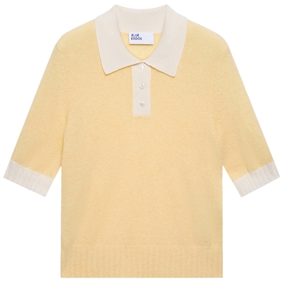 【100%山羊绒】BLUE ERDOS 2026夏季新品小翻领羊绒衫女半袖套衫