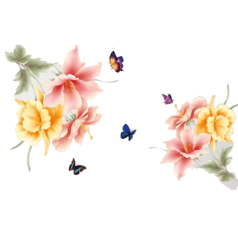 网红改造小物件卧室蝴蝶花朵贴画客厅大白墙背景墙贴纸自粘装饰画