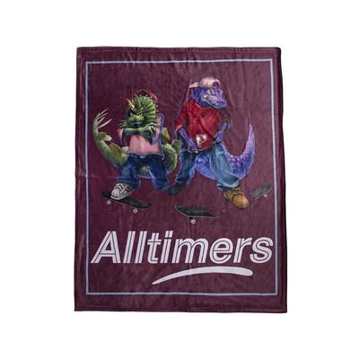 美潮滑板恐龙超大休闲毛毯野餐