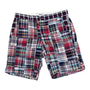 破锣男款美式复古格子短裤经典款纯棉丐版百家撞色拼接裤子百家裤