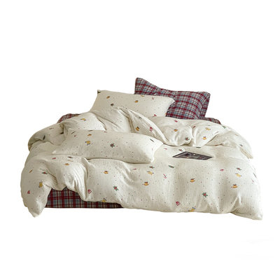 小清新全棉双层纱四件套