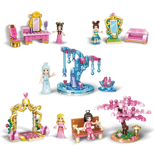 新乐新叶罗丽积木玩具女孩梳妆台小颗粒益智拼装积木生日礼物