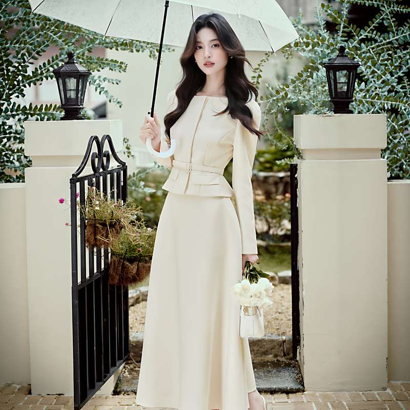 富家千金感穿搭小香风套装女巨好看的新中式国风小洋装两件套冬装
