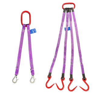 沪翔扁平吊装带起重吊具挂钩强力环组合索具柔性涤纶4T钢管钩定制