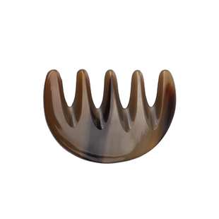 康家天然老白水牛角梳头部经络疏通按摩刮痧头疗专用宽齿五齿梳子