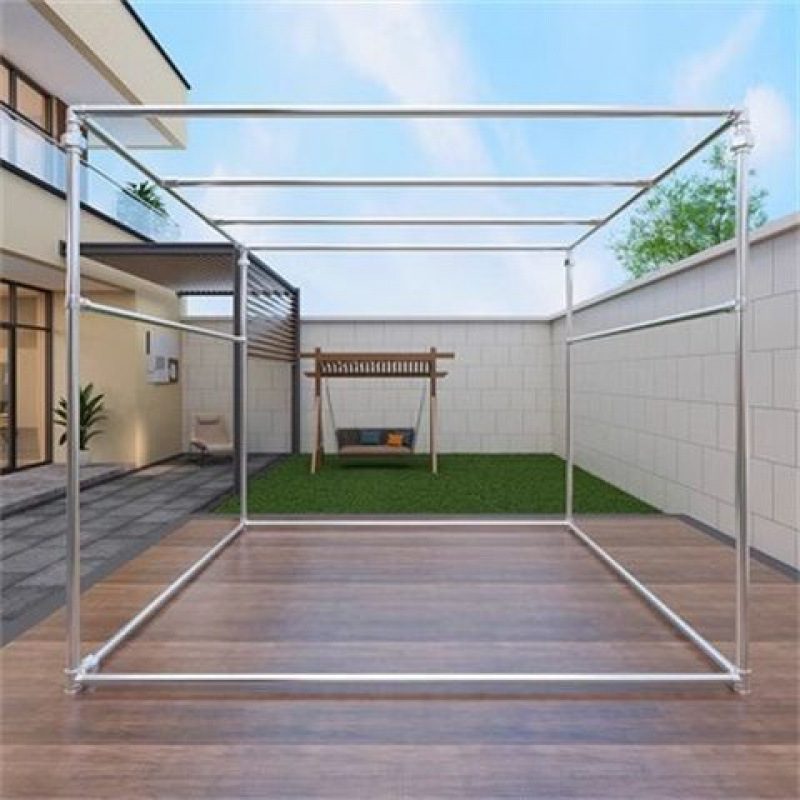 11镀锌钢管户外阳台防风落地式藤四方爬晒简易被瓜果晾衣架架架大