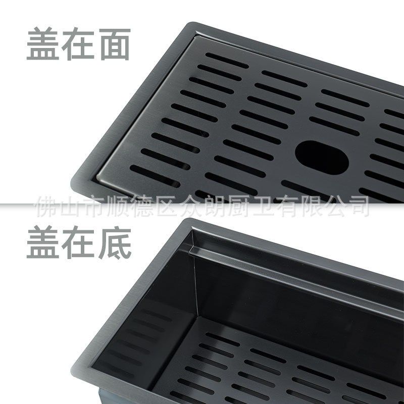 纳米枪黑色手工盆折叠龙头不锈钢吧台餐边柜小单槽厨房净水接水池,家装主材,水槽单品,淘宝优惠券,粉丝福利购,淘宝优惠卷