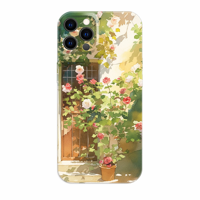 懒咚瓜原创门前玫瑰iPhone17pro菲林壳磁吸壳硅胶手机壳iphone16苹果15promax适用华为vivo小米oppo多型号