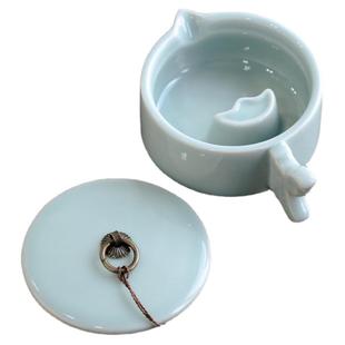 问心堂青瓷墨盒陶瓷墨盘墨碟墨汁墨水砚台专用带盖笔洗文房四宝书法用品国画工具搁笔台笔山笔舔毛笔字洗笔缸