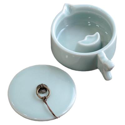 问心堂青瓷墨盒陶瓷墨盘墨碟墨汁墨水砚台专用带盖笔洗文房四宝书法用品国画工具搁笔台笔山笔舔毛笔字洗笔缸