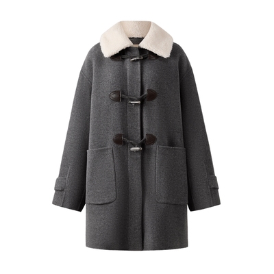 ELAND毛呢外套可拆卸毛领