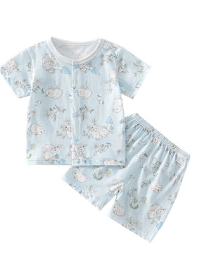 婴儿衣服夏季薄款短袖分体套装男