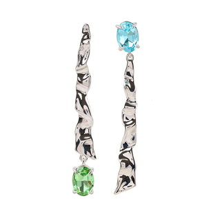 鬼才设计欧美极简百搭时尚不规则彩钻耳钉耳环夸张设计吊坠耳饰女