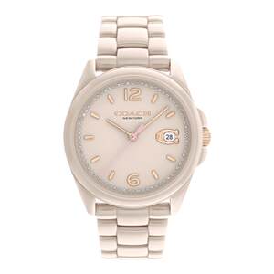 coach蔻驰手表旗舰店COACH/蔻驰GREYSON陶瓷表带樱花粉日历窗手表女表