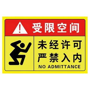 受限空间标识牌警示牌贴纸有限空间作业安全告知牌指示牌密闭空间标志工厂车间职业危害规程卡安全风险牌定制