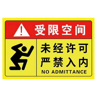 受限空间密闭空间贴纸标识牌