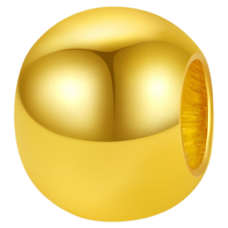 金定宝【P】足金999古法金珠黄金散珠配件光珠手串两世欢黄金手链
