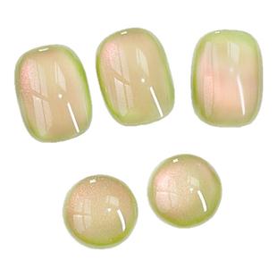 2025秋冬显白爆闪网红爆款绿色玻璃珠芭乐猫眼指甲油胶美甲店专用