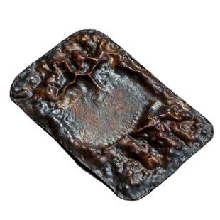 觅白纯手工紫铜干泡盘壶承台壶托茶盘复古原创异形高端中式锻打器