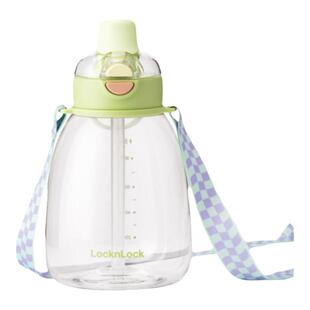 乐扣乐扣双拼杯大肚双饮成人Tritan吸管水杯夏天大容量刻度学生女