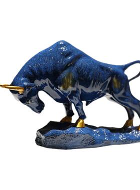 美式牛气冲天摆件办公室桌面客厅酒柜家居软装饰品华尔街牛招财