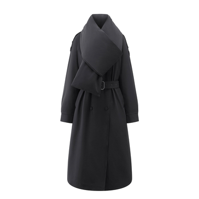 宋佳同款艾莱依长款鹅绒羽绒服女2025冬季新款御风气质风衣式外套