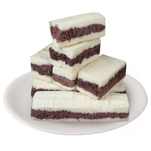 福茗恋0蔗糖黑米芡实糕传统手工制作软糯香甜营养早餐代餐即零食