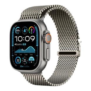 适用苹果手表S10米兰尼斯金属表带Ultra3不锈钢新款iwatch11手表带applewatch9/8创意伞扣高级腕带42/49/46mm