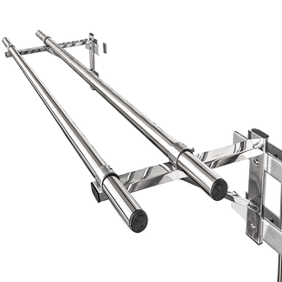 阳台护栏晾衣架免打孔家用不锈钢窗户外三角支架防盗网固定杆侧装