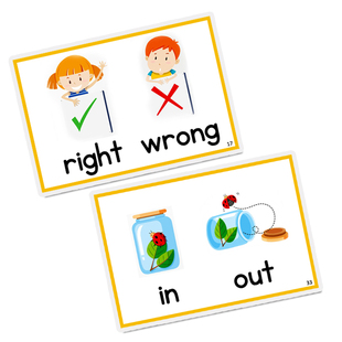 英语反义词50对应词语言学校教学教师塑封卡片小学生学习知识卡片